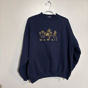 Vintage Tultex Hawaii sweater embroidered details